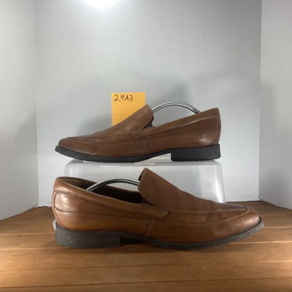 Clarks Collection Mens Slip On Loafers‎ Dress Shoes Leather Brown US 12 M